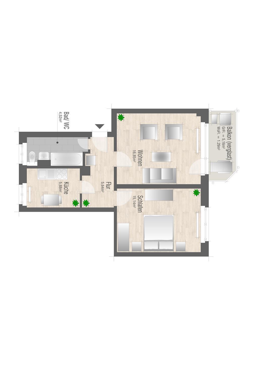 Wohnung zur Miete 293 € 2 Zimmer 50,5 m²<br/>Wohnfläche 3.<br/>Geschoss 01.04.2025<br/>Verfügbarkeit Neefestraße 27 Kapellenberg 810 Chemnitz 09119