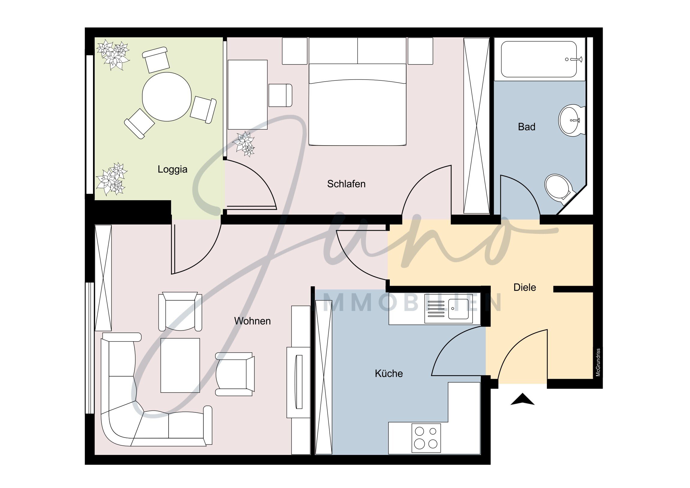 Wohnung zum Kauf 225.000 € 2 Zimmer 60 m²<br/>Wohnfläche 1.<br/>Geschoss Nippes Köln 50735