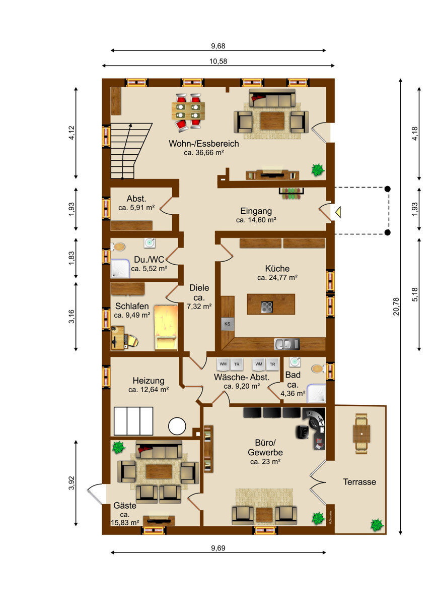 Mehrfamilienhaus zum Kauf 729.000 € 8 Zimmer 313,5 m²<br/>Wohnfläche 1.131 m²<br/>Grundstück Hiltenfingen 86856