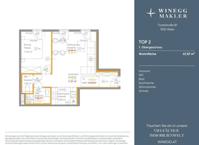 Büro zur Miete - Erstbezug 904 € 2 Zimmer Troststraße 81 Wien 1100