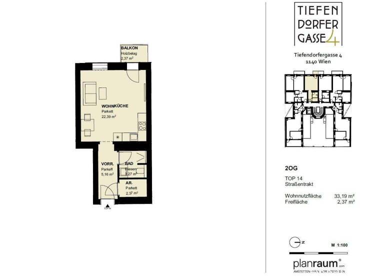Studio zum Kauf - Erstbezug 220.000 € 1 Zimmer 33,1 m² 2. Geschoss Wien 1140