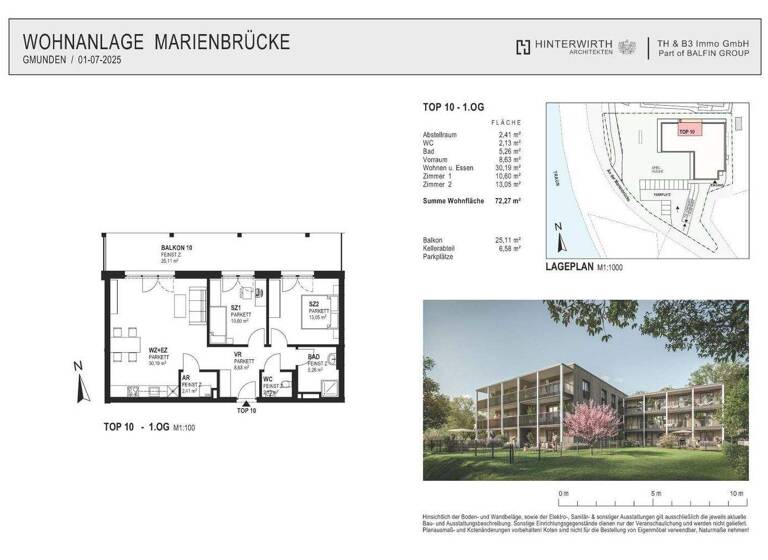 Wohnung zum Kauf - Erstbezug 550.000 € 3 Zimmer 72,3 m² Gmunden 4810