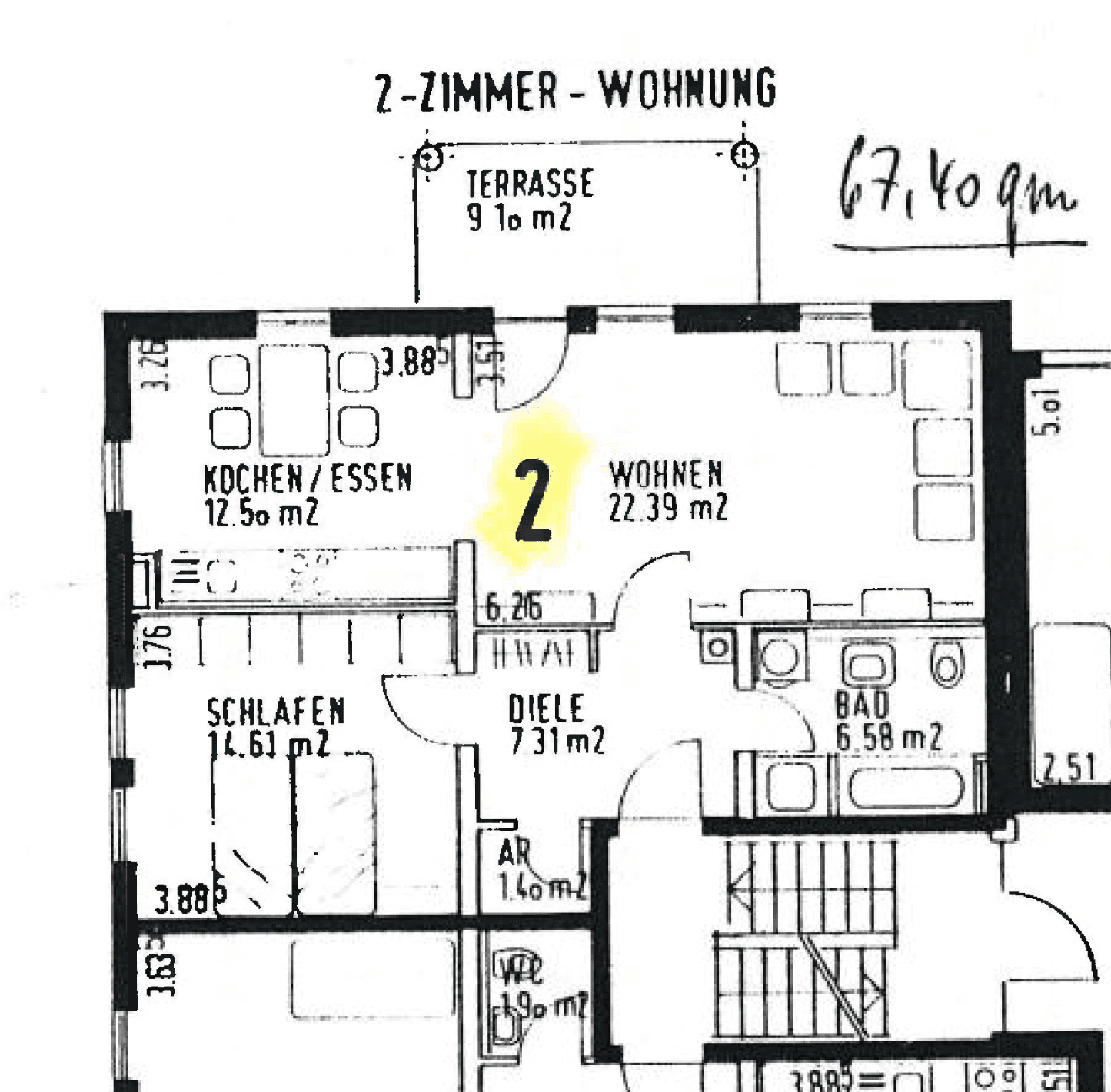 Wohnung zur Miete 640 € 2 Zimmer 67,4 m²<br/>Wohnfläche 1.<br/>Geschoss ab sofort<br/>Verfügbarkeit Kulmbach Kulmbach 95326