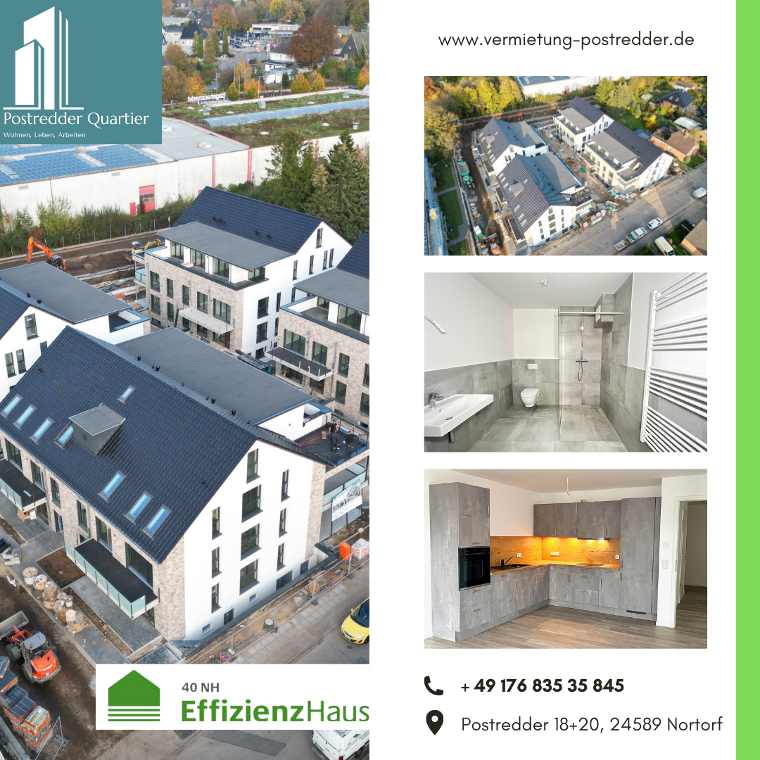 Wohnung zur Miete 1.115 € 3 Zimmer 85,8 m²<br/>Wohnfläche 01.12.2024<br/>Verfügbarkeit Postredder 18-20 Nortorf 24589