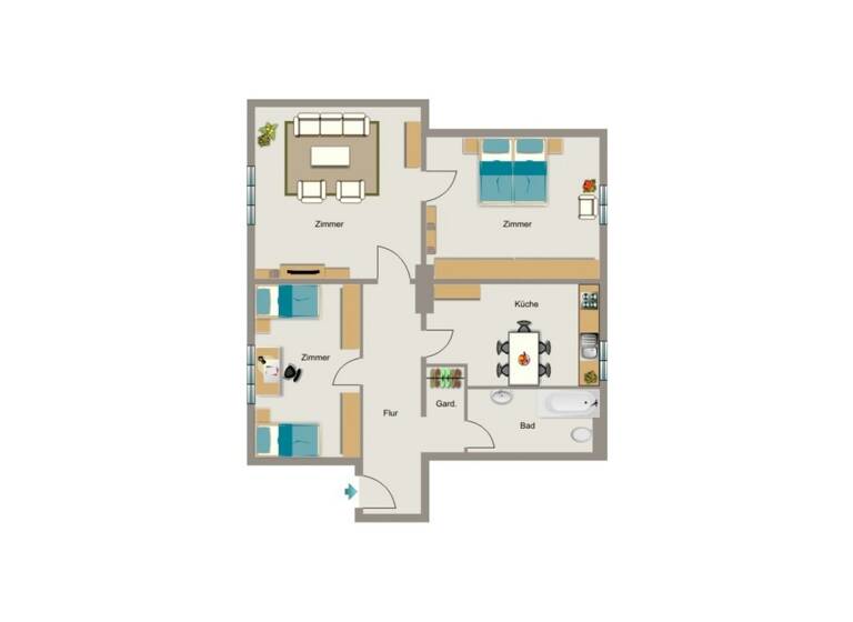 WG-Zimmer zur Miete 438 € 3,5 Zimmer 68,7 m² 1. Geschoss Kampstraße 124 Obermarxloh Duisburg 47166