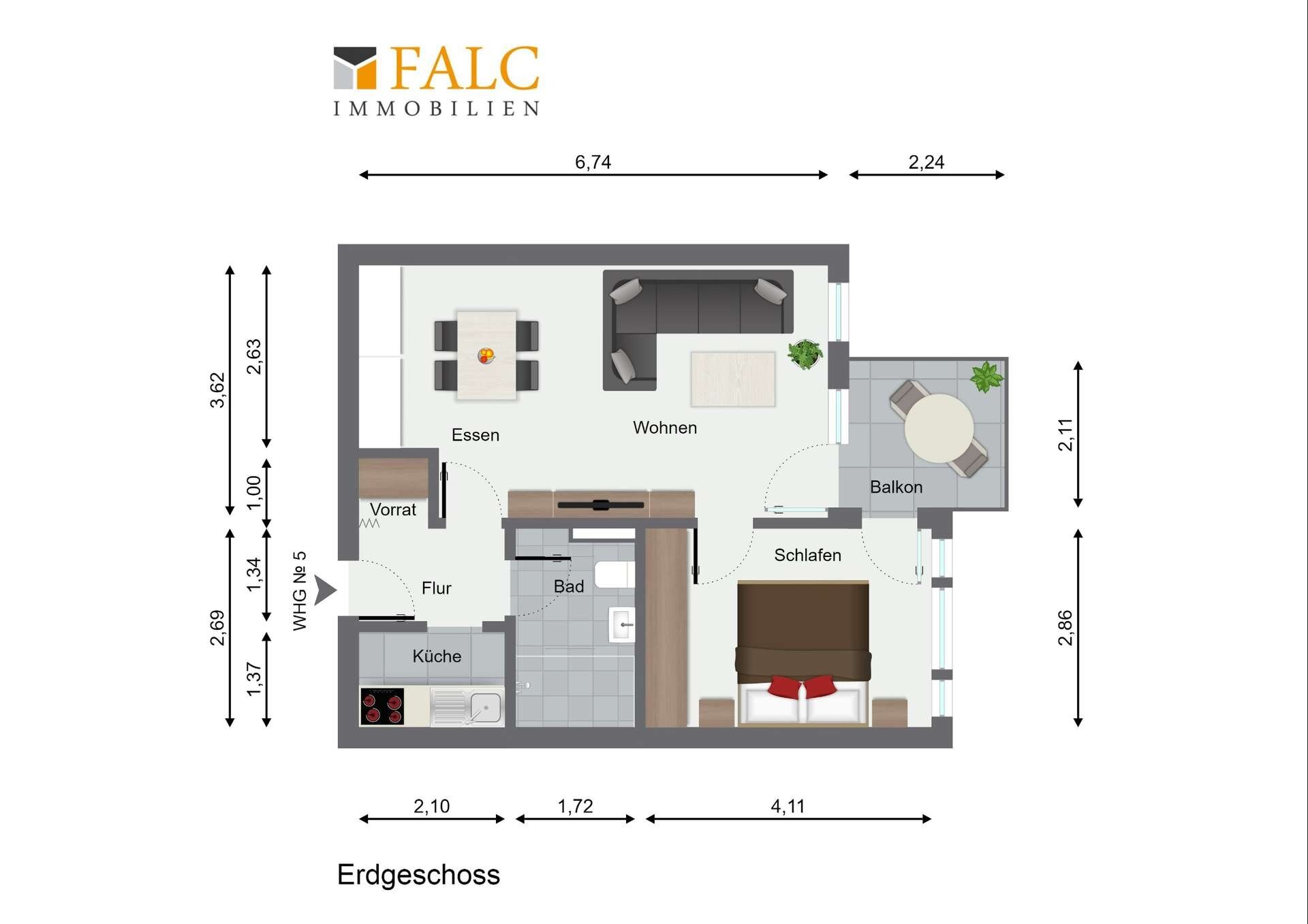 Wohnung zum Kauf 249.000 € 2 Zimmer 52,2 m²<br/>Wohnfläche Linz Linz am Rhein 53545