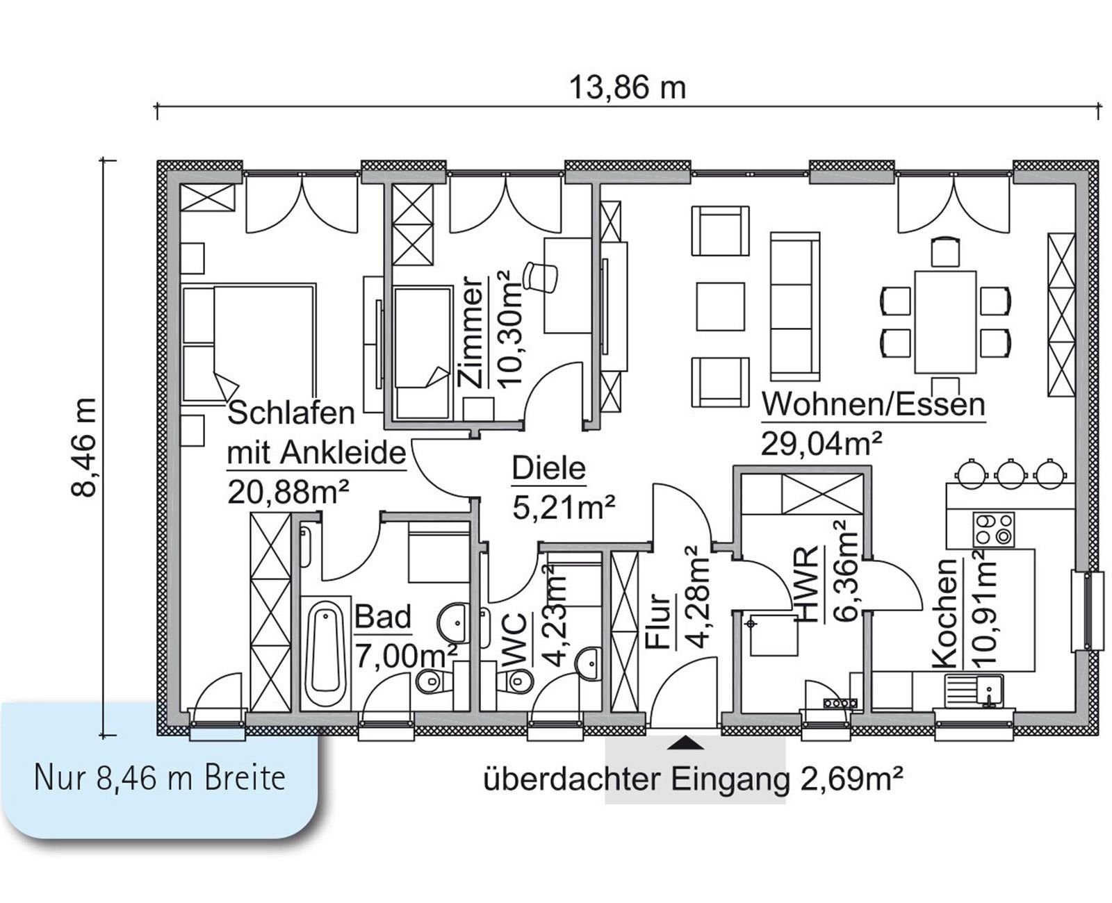 Bungalow zum Kauf 99.900 € 4 Zimmer 98 m²<br/>Wohnfläche 890 m²<br/>Grundstück Petershagen Petershagen/Eggersdorf 15370