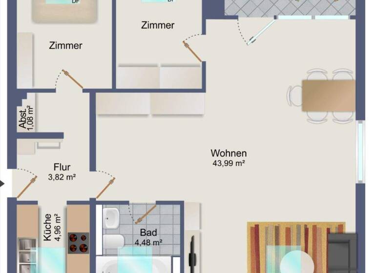 Wohnung zum Kauf 279.000 € 3 Zimmer 83 m² 3. Geschoss Ossum-Bösinghoven Meerbusch 40668