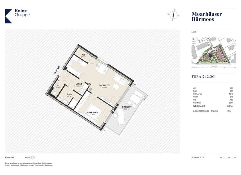 Wohnung zum Kauf - Erstbezug 244.000 € 2 Zimmer 52,9 m² 2. Geschoss Bürmoos 5111