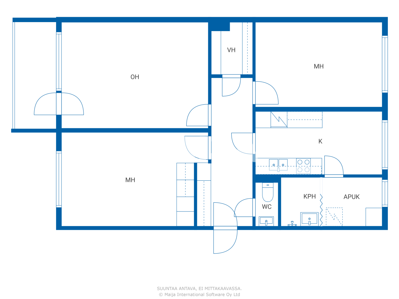 Studio zum Kauf 69.000 € 3 Zimmer 81 m²<br/>Wohnfläche 2.<br/>Geschoss Nahkurinkatu 25 Kemi 94100