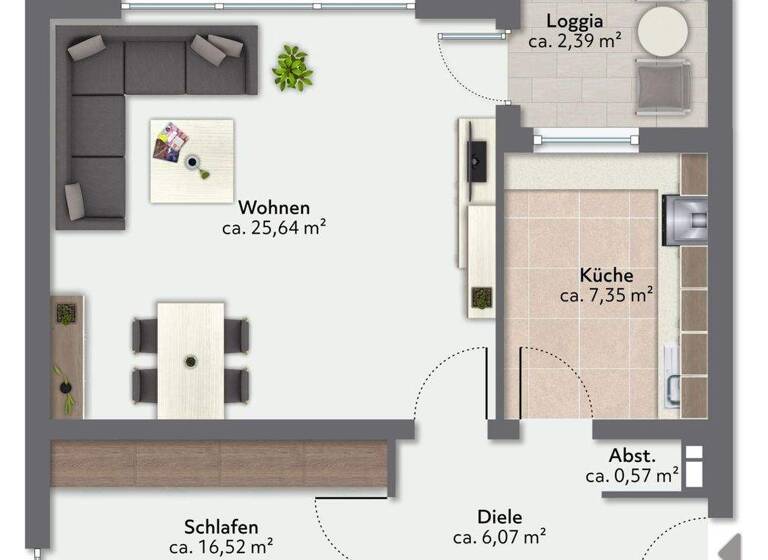 Wohnung zum Kauf 267.000 € 2 Zimmer 62,6 m² Prien Prien am Chiemsee 83209