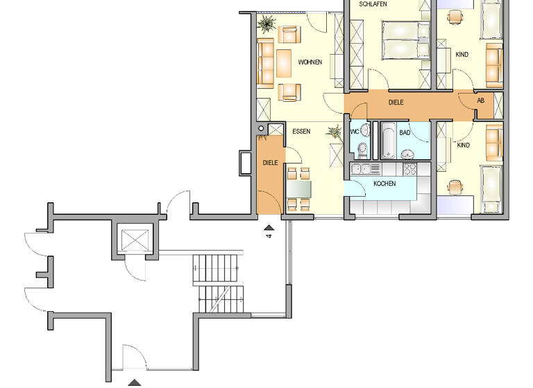Wohnung zur Miete 683 € 4 Zimmer 89 m² EG frei ab 01.06.2026 Artur-Sommer-Straße 1 Lennep Remscheid 42897