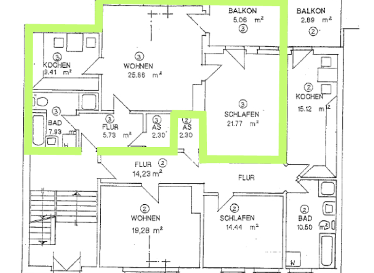 Wohnung zur Miete 625 € 2 Zimmer 78 m² 4 Geschosse Emilienstraße 9 Eisenach 99817