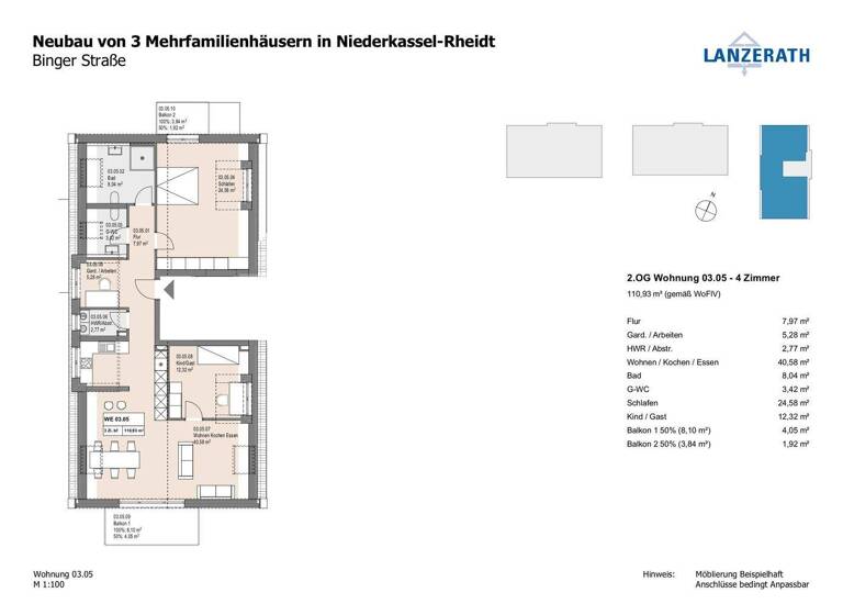Wohnung zum Kauf - Erstbezug provisionsfrei 659.500 € 3 Zimmer 110,9 m² Binger Straße 48 Rheidt Niederkassel 53859