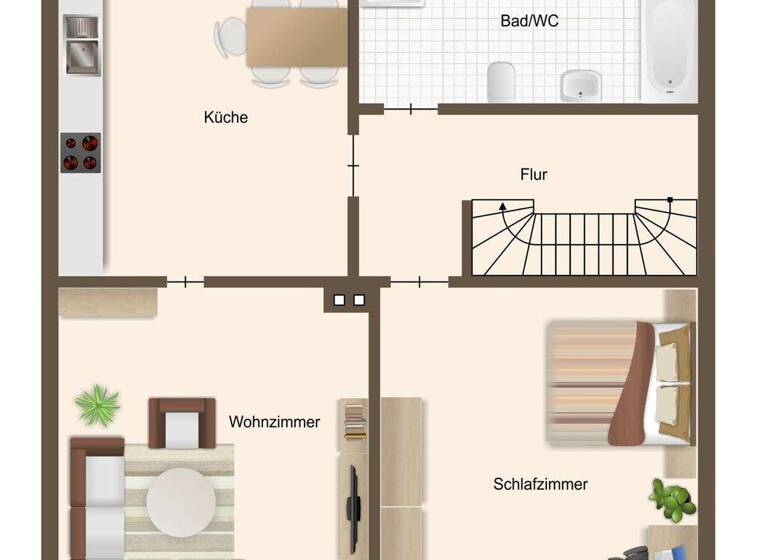Wohnung zur Miete 480 € 2 Zimmer 56 m² 1. Geschoss frei ab sofort Engelskirchen 51766