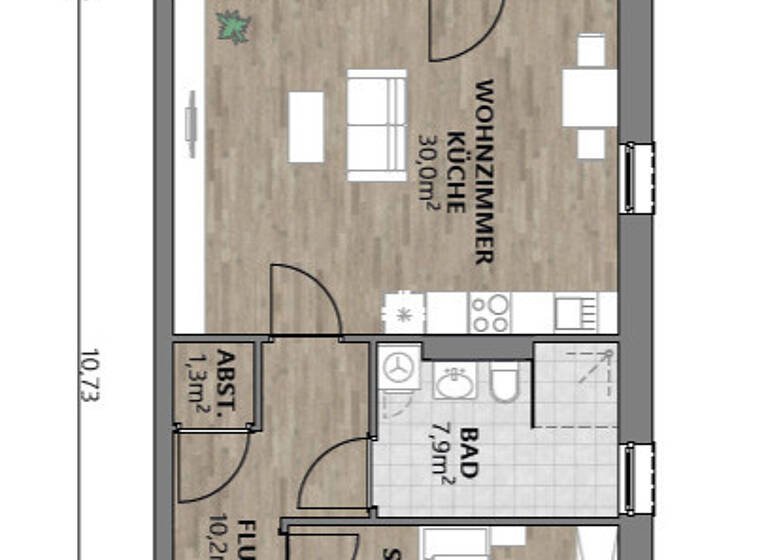 Wohnung zum Kauf 304.262 € 2 Zimmer 72,8 m²<br/>Wohnfläche 2.<br/>Geschoss Hartkirchen Pocking 94060