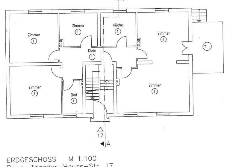 Wohnung zum Kauf provisionsfrei 379.000 € 5 Zimmer 108,1 m² EG Theodor-Heuss-Straße 17 Bad Godesberg Bonn 53177