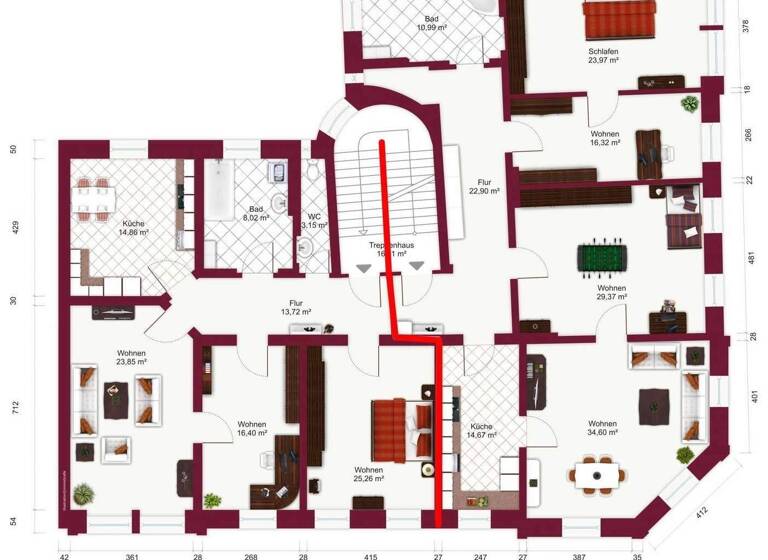Wohnung zur Miete 790 € 4 Zimmer 157,1 m² 3. Geschoss Otto-Buchwitz-Platz 2 Innenstadt Görlitz 02826