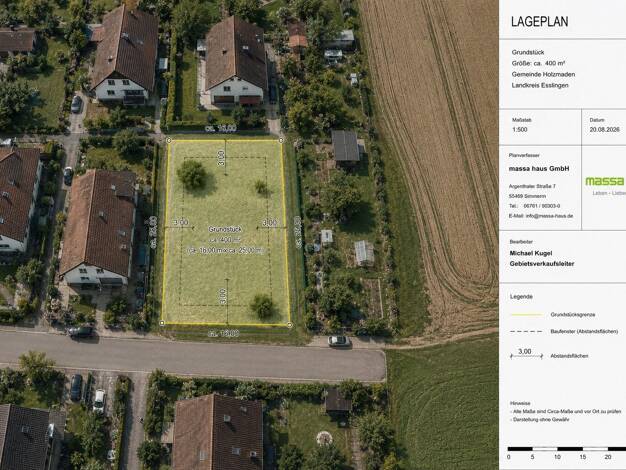 Grundstück zum Kauf provisionsfrei 376.500 € 400 m² Grundstück Holzmaden 73271