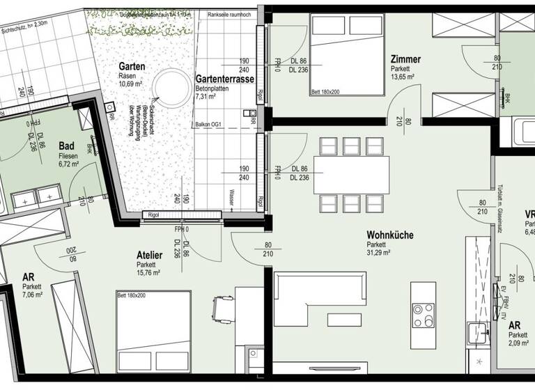 Wohnung zum Kauf - Erstbezug 598.700 € 3 Zimmer 90,5 m² EG Fahrbachgasse 6 Wien 1210