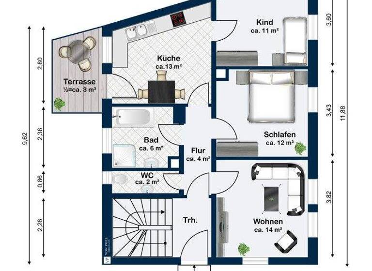Wohnung zum Kauf 179.000 € 3 Zimmer 65 m² EG Ansbach 91522