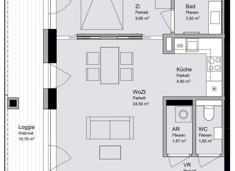 Wohnung zur Miete 1.098 € 2 Zimmer 61 m² EG Eduardgasse Wien 1180