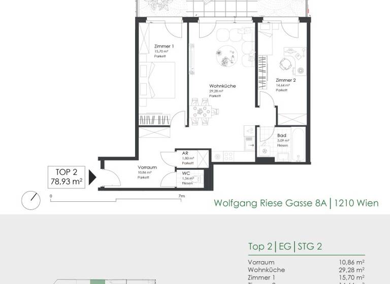 Wohnung zum Kauf - Erstbezug provisionsfrei 417.000 € 3 Zimmer 78,9 m² EG Wolfgang-Riese-Gasse 8A Wien 1210