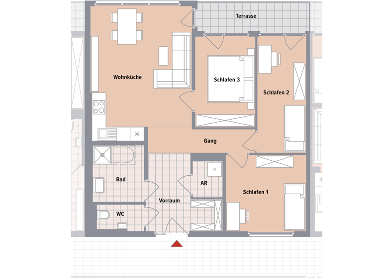 Wohnung zum Kauf - Erstbezug 349.600 € 4 Zimmer 78,7 m² Puntigam Graz,17.Bez.:Puntigam 8055