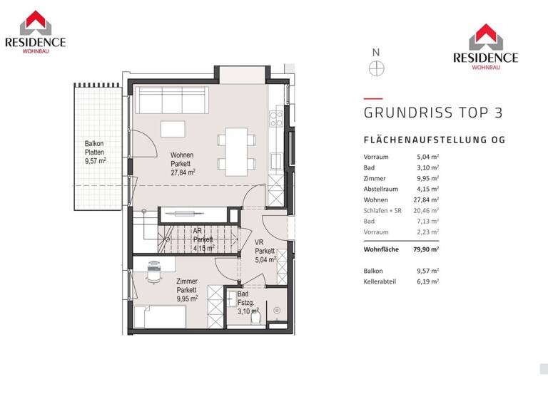 Maisonette zum Kauf - Erstbezug 790.000 € 3 Zimmer 79,9 m² 1. Geschoss Purtschellergasse 8 Salzburg 5020