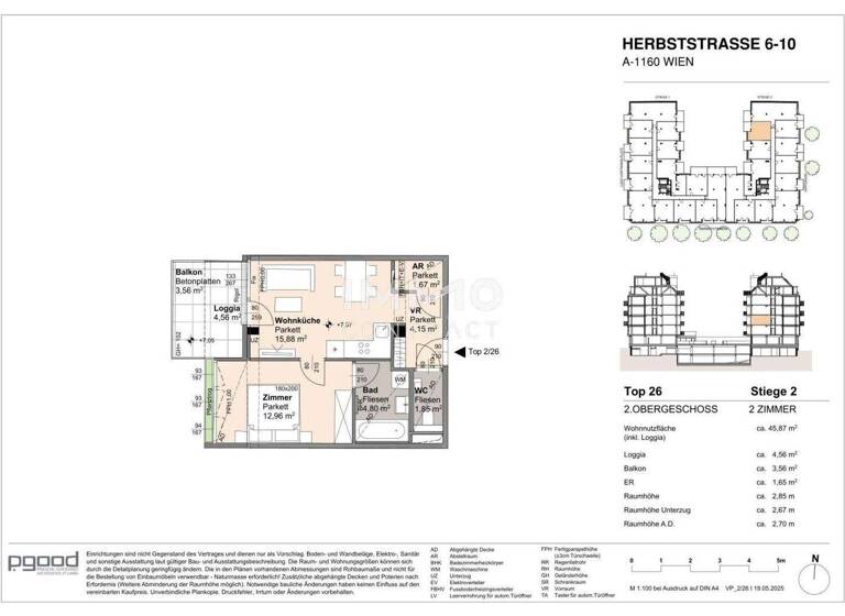 Wohnung zum Kauf 301.300 € 2 Zimmer 41,3 m² frei ab 01.09.2028 Wien 1160