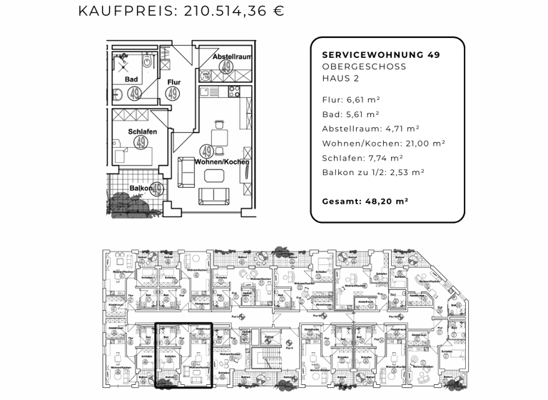 Studio zum Kauf - Erstbezug provisionsfrei 210.514 € 1 Zimmer 48,2 m² 2. Geschoss Barenburg 27245