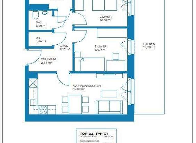 Wohnung zum Kauf - Erstbezug 314.560 € 3 Zimmer 54,3 m² 2. Geschoss Gries Graz,17.Bez.:Puntigam 8055