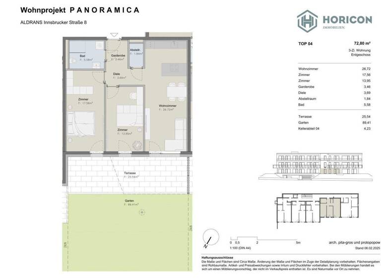 Wohnung zum Kauf 665.000 € 3 Zimmer 72,8 m² EG Aldrans 6071