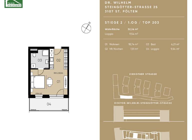 Studio zur Miete 422 € 1 Zimmer 32,9 m² 1. Geschoss Doktor-Wilhelm-Steingötter-Straße 25 Viehofen St. Pölten 3100