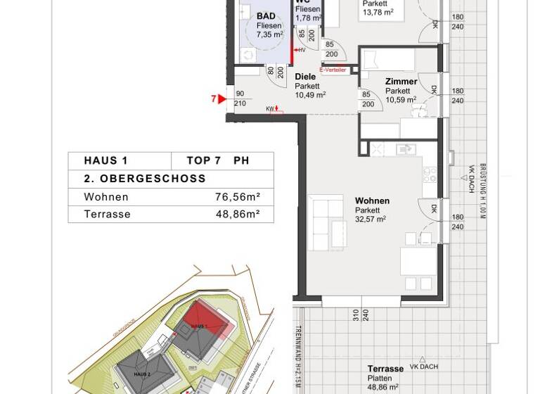 Penthouse zum Kauf - Erstbezug 548.500 € 3 Zimmer 76,6 m² Krumpendorf am Wörthersee 9201