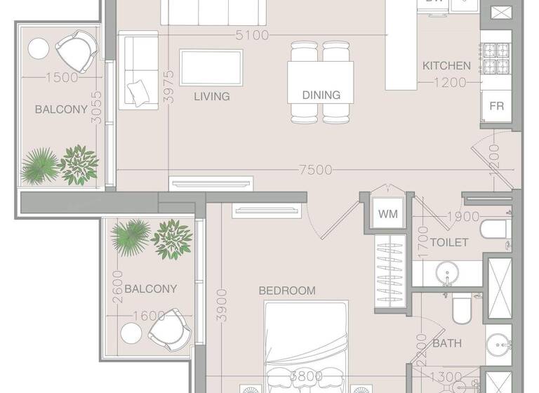 Wohnung zum Kauf provisionsfrei 289.091 € 2 Zimmer 66,2 m² Dubai 00000