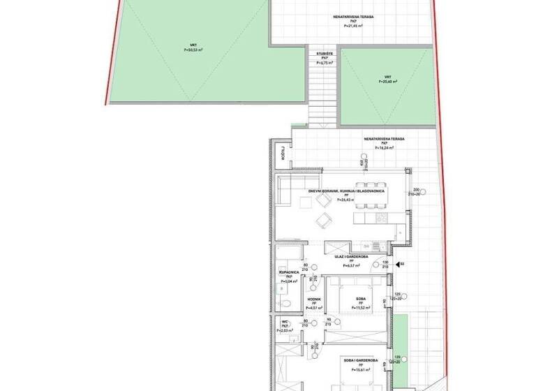Wohnung zum Kauf 400.000 € 2 Zimmer 71 m² Okrug