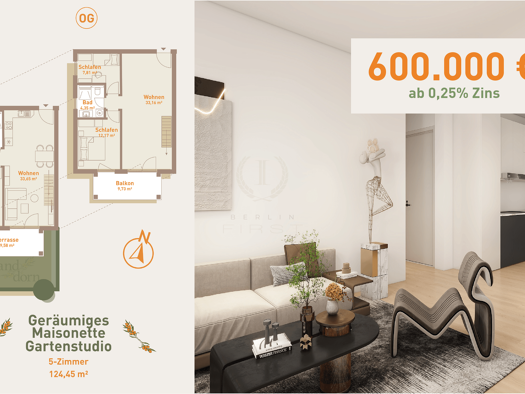 Maisonette zum Kauf - Erstbezug 600.000 € 5 Zimmer 124,5 m² Werneuchen 16356