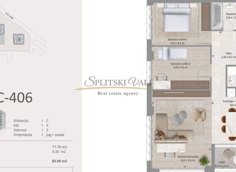 Wohnung zum Kauf 8.250 € 2 Zimmer 83 m² 4. Geschoss Split