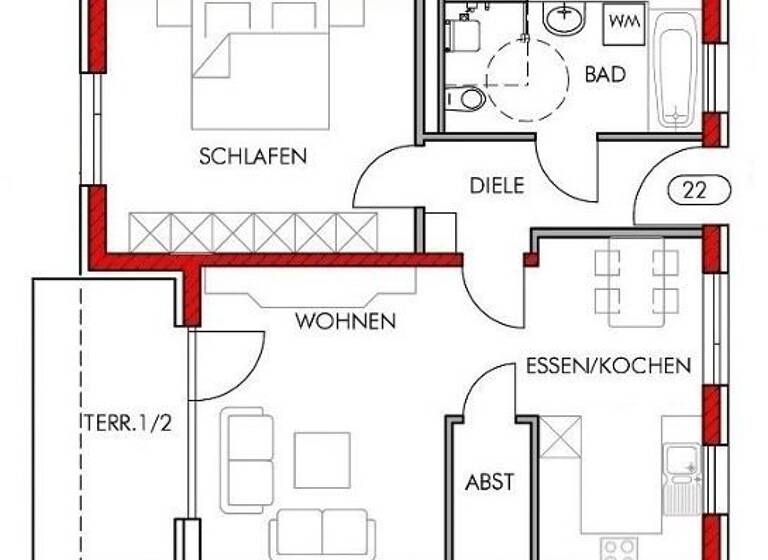 Wohnung zur Miete 1.175 € 2 Zimmer 66,4 m²<br/>Wohnfläche 4.<br/>Geschoss Geisseestraße 25-29 St Leonhard Nürnberg 90439