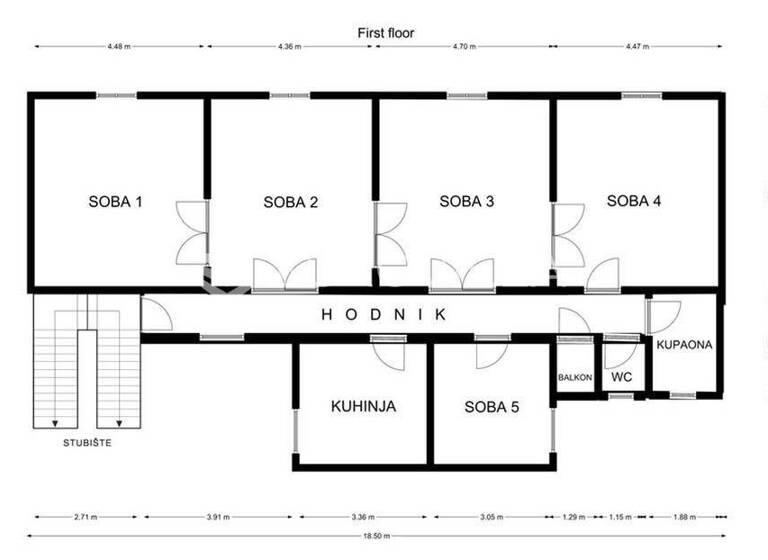 Wohnung zur Miete 1.500 € 5 Zimmer 140 m² 1. Geschoss Gunduliceva August Senoa