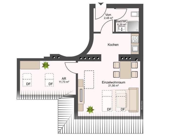 Wohnung zum Kauf - Neubau 205.000 € 2 Zimmer 37 m² 5. Geschoss Siebenbrunnengasse 39 Wien 1050