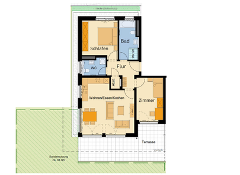Wohnung zum Kauf - Erstbezug provisionsfrei 458.400 € 3 Zimmer 86,7 m² Vöhrenbacher Straße 49 Villingen Villingen-Schwenningen 78050