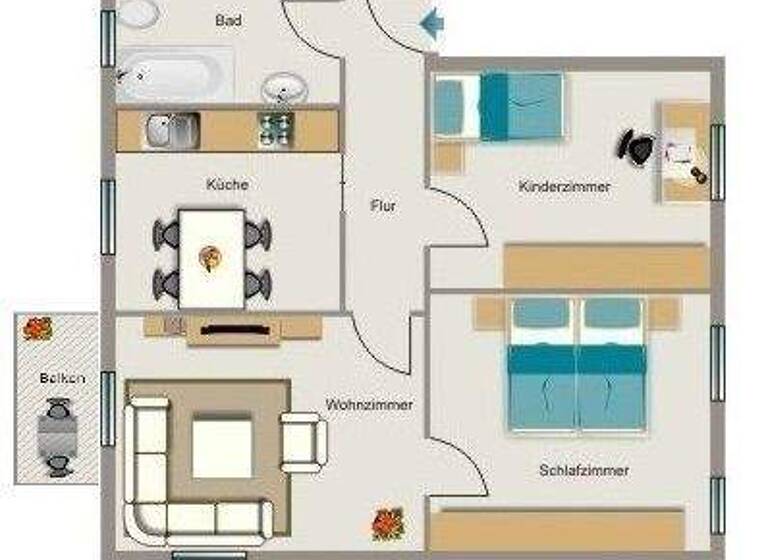 Wohnung zur Miete 424 € 3,5 Zimmer 60,5 m² 1. Geschoss frei ab 01.05.2026 Luisenstraße 9 Stadtmitte Oberhausen 46049