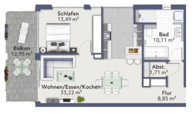 Wohnung zum Kauf - Neubau provisionsfrei 382.900 € 2 Zimmer 73,6 m² 2. Geschoss Am Simontalgraben 23 Langenau Langenau 89129