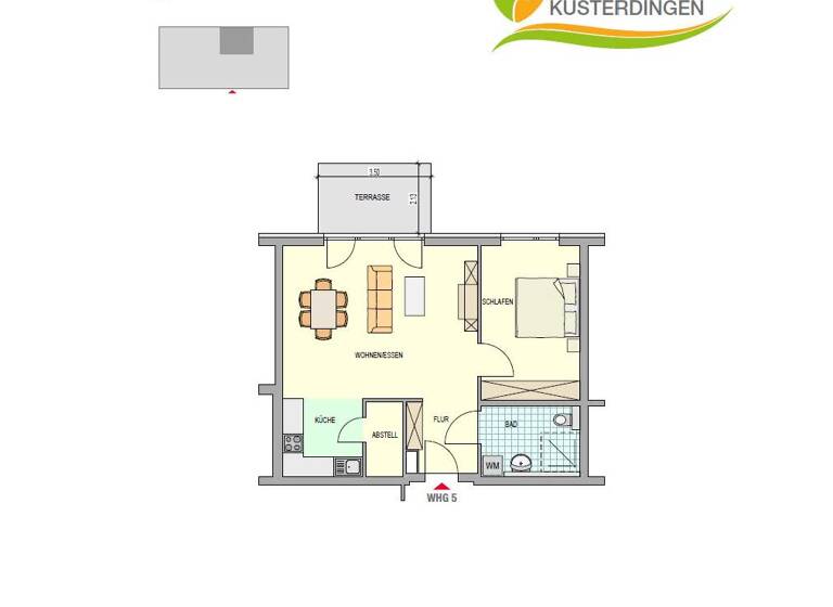 Wohnung zur Miete - Erstbezug 970 € 2 Zimmer 67 m² 1. Geschoss Lange Gasse 2 Kusterdingen 72127