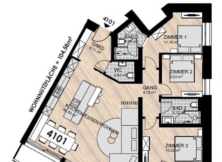 Wohnung zum Kauf 1.299.000 € 4 Zimmer 95,3 m² Saalbach-Hinterglemm 5754