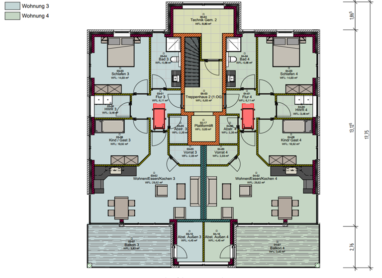Wohnung zum Kauf 335.500 € 3 Zimmer 84 m²<br/>Wohnfläche Dachgeschoss<br/>Geschoss Bummert Trift Tjüche Marienhafe 26529