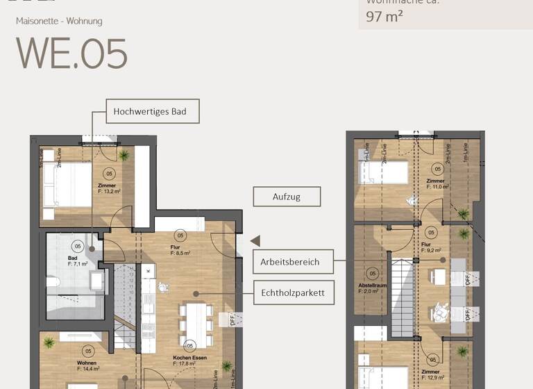 Wohnung zum Kauf - Neubau 407.400 € 4,5 Zimmer 97,4 m²<br/>Wohnfläche Dachgeschoss, 2.<br/>Geschoss Niedernhall 74676
