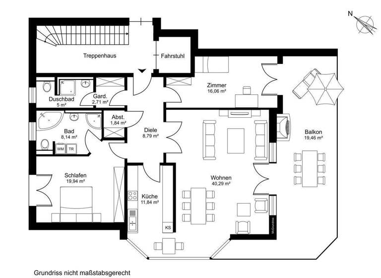 Wohnung zum Kauf 625.000 € 3 Zimmer 131,7 m² Wohldorf-Ohlstedt Hamburg / Wohldorf-Ohlstedt 22397
